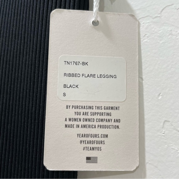 NWT Year Of Ours Ribbed Flare Black Leggings Pants Stretch Yoga Women’s Small - Picture 8 of 13